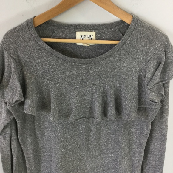 Nation LTD ruffle long sleeve banded tee - Picture 3 of 8